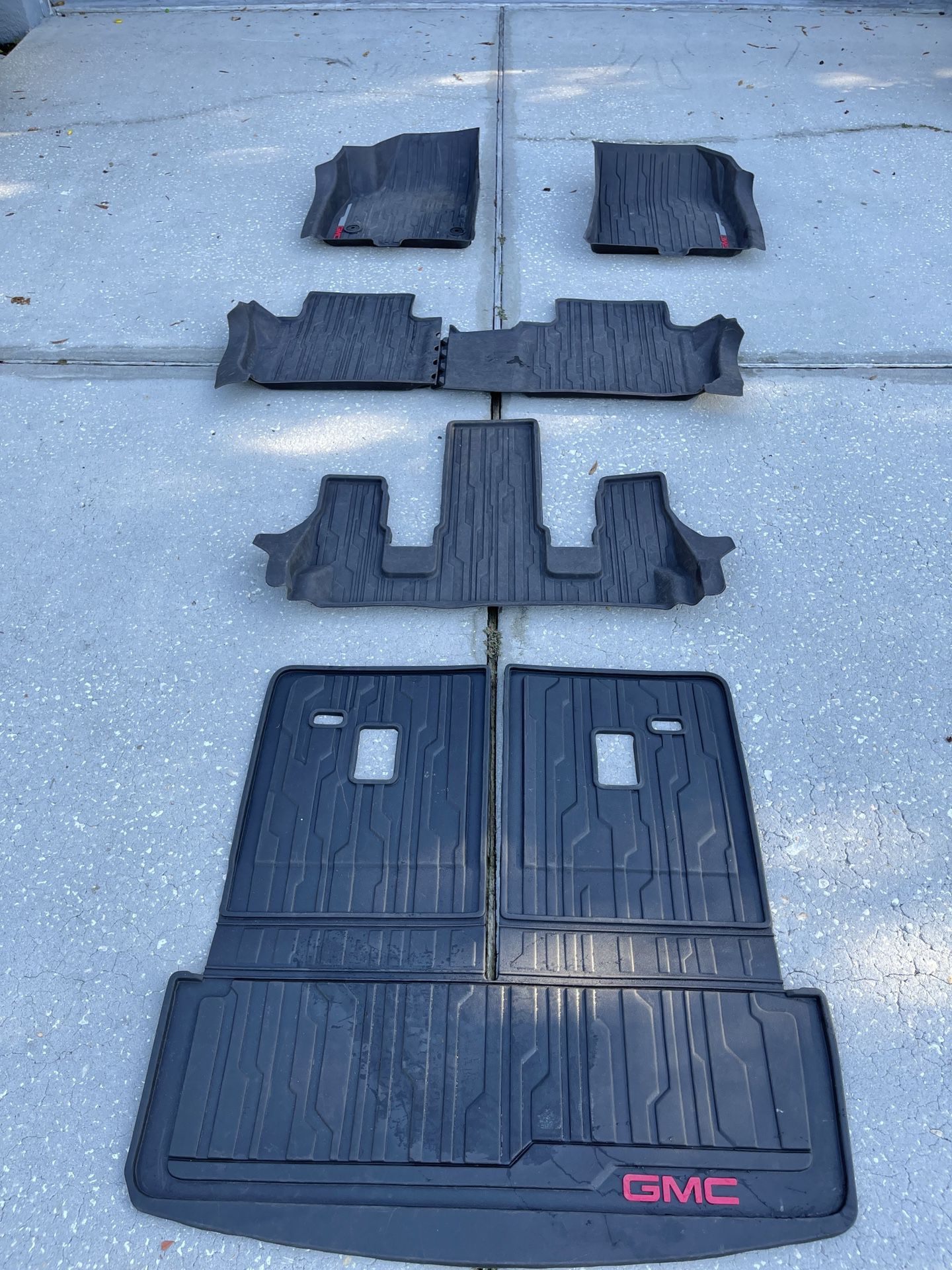 GMC Acadia All weather Floor Liners (front, 2nd row, 3rd row, and cargo) 