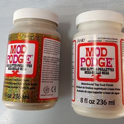 Case Of 12 Mod Podge 8 Oz In Hologram And Also Glitter Gold