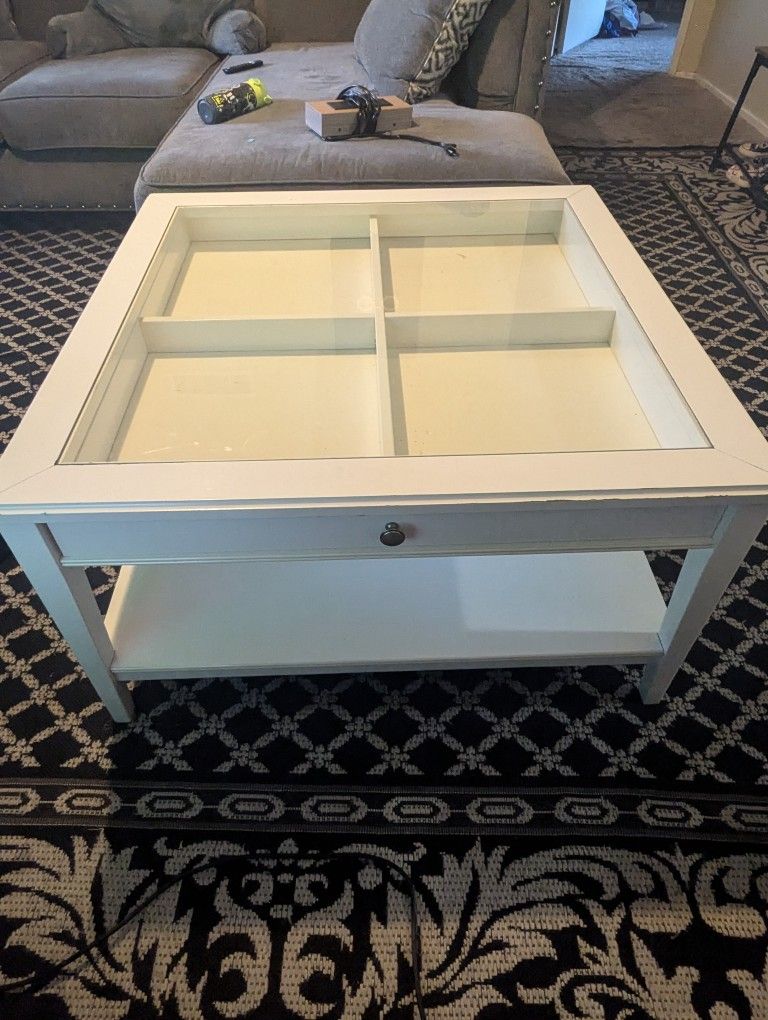 White Glass Coffee Table