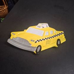 Studio Nova "New York Taxi" Ceramic Spoon Rest - Vintage 90's Novelty Kitchen Tabletop Accessory 9.5" X 6"