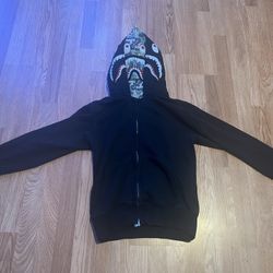 Bale Double Hooded Hoodie Zip Up (black And Came Green) Size XS