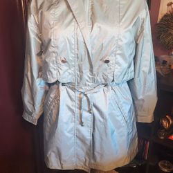 Gray Blue Rain Coat fits a L to XL