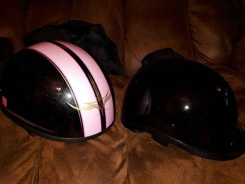 Two motorcycle helmets.. the girls is a small boys a medium both in almost new condition. 30 dollars each or both for 50.00 firm. .