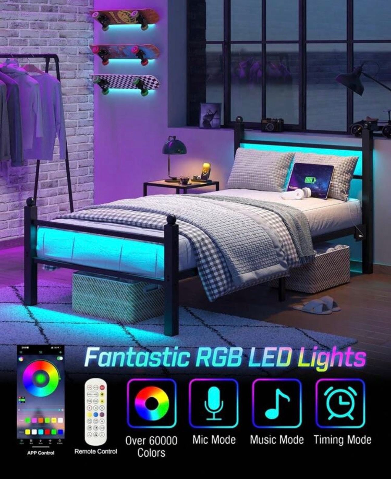Led Twin Size Bed Frame
