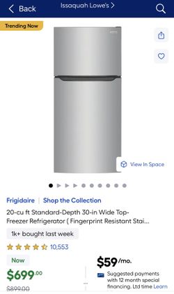 Frigidaire- 20 Cubic Feet- Bought- November 2024