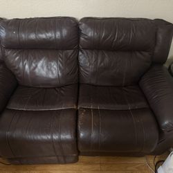 Free sofa Lover seat leather sofa electric recliner