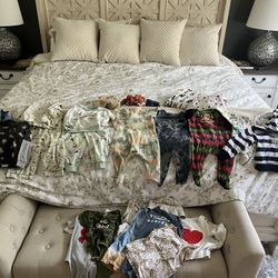 Boy 9-18 Month Clothes, Sunglasses, Blanket, And Burp Cloths 