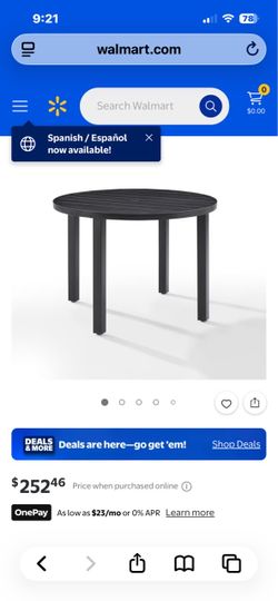 Metal Round patio table 42”