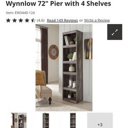 Ashley furniture Wynnlow 72" Pier with 4 Shelves