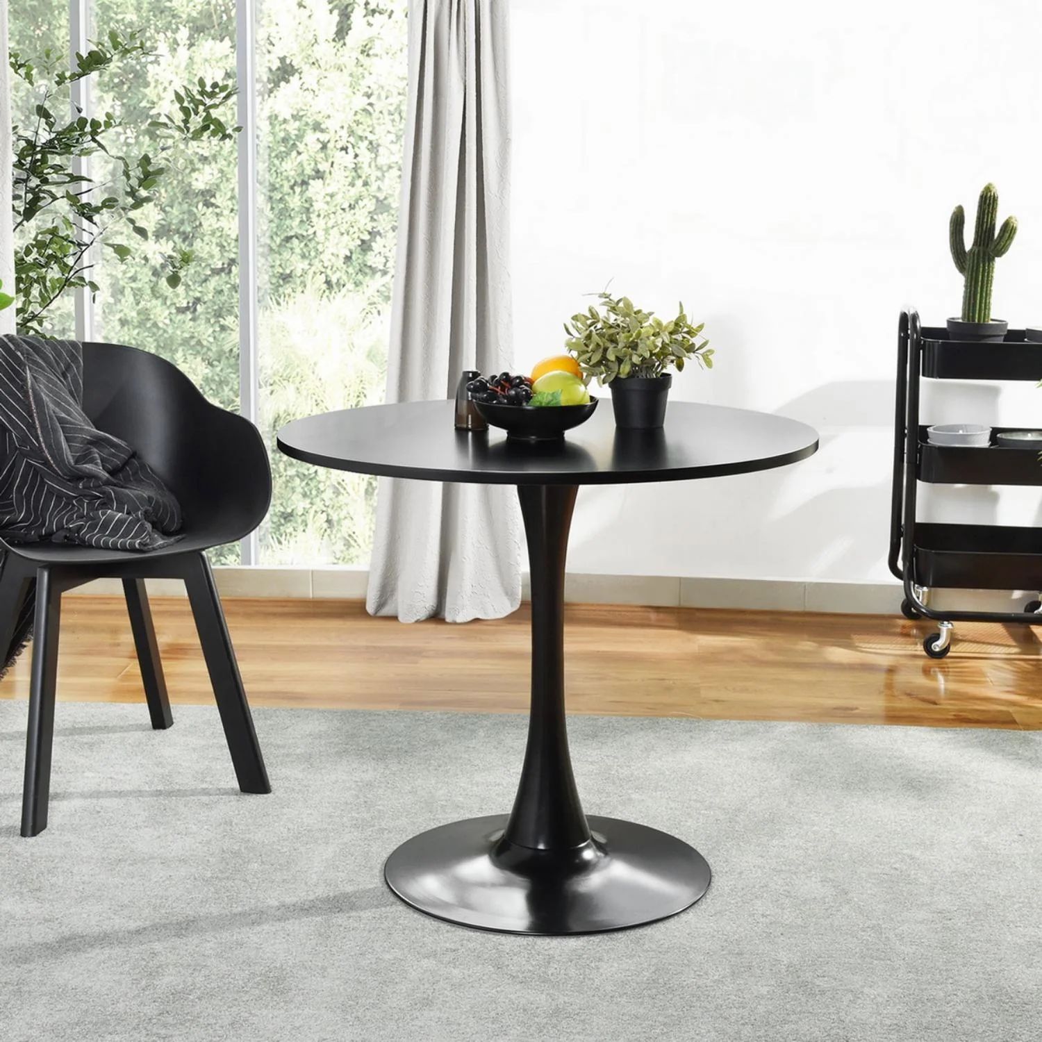 Homy Casa Clift Accent Round Table with Metal Frame