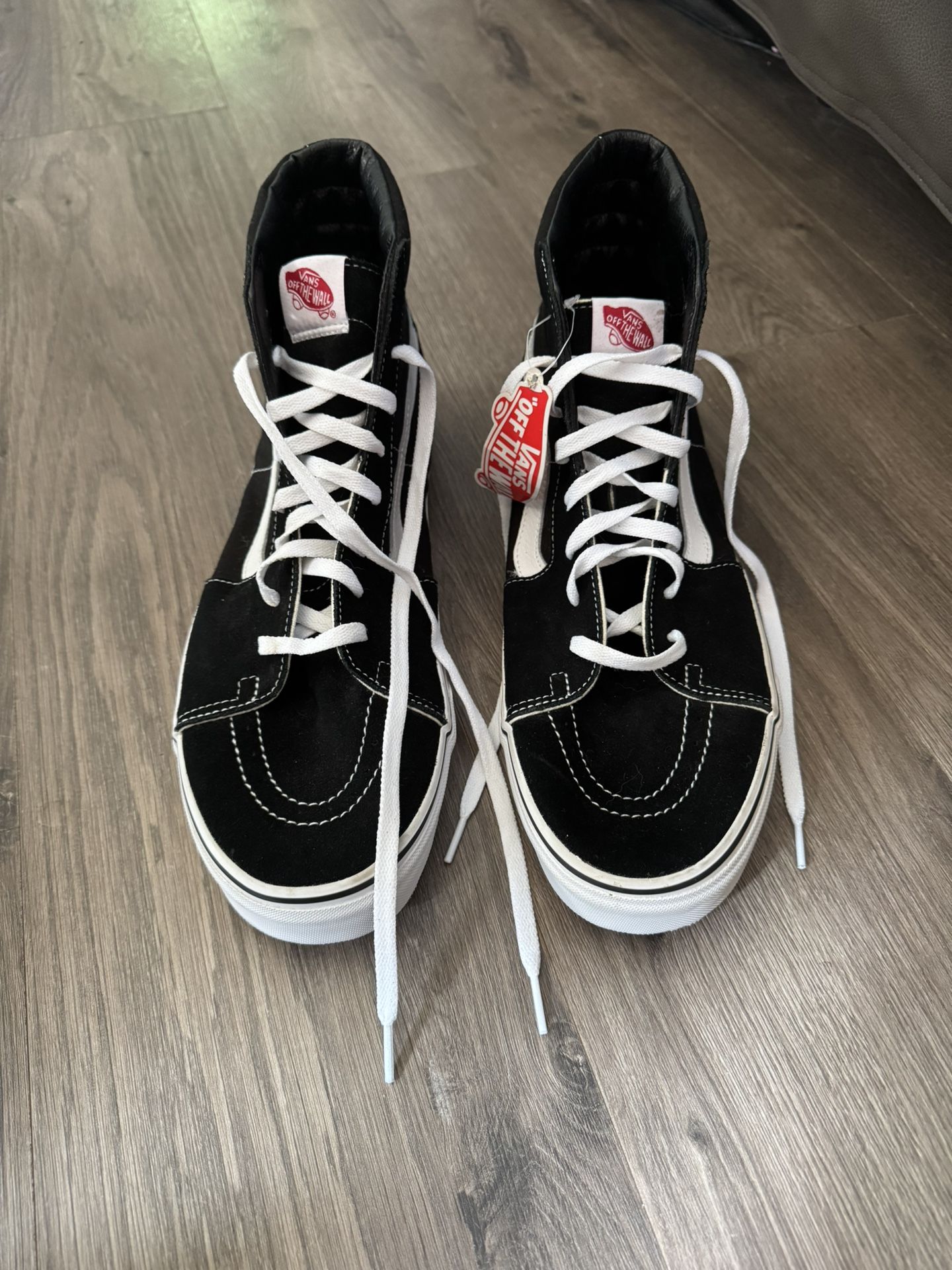 Men’s Size 15 VANS Off the Wall High Top Black With White Stripe