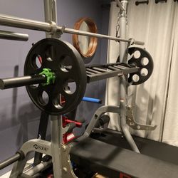 Hudson Steel 255 Lb Olympic Rubber Encased Steel Weight Plates Complete Set