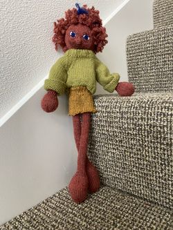 Handmade Heirloom Knitted Doll "Lisa" Wool Art Doll (13")