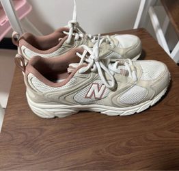New Balance Cream and Pink Sneakers