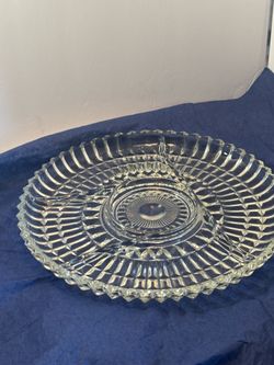 Vintage pressed glass platter