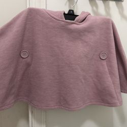 Girl Old Navy, size 4T, fleece hooded poncho/cape.