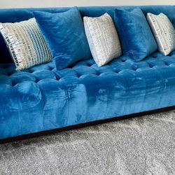 Plush Indigo Blue Tuxedo sofa for Sale!