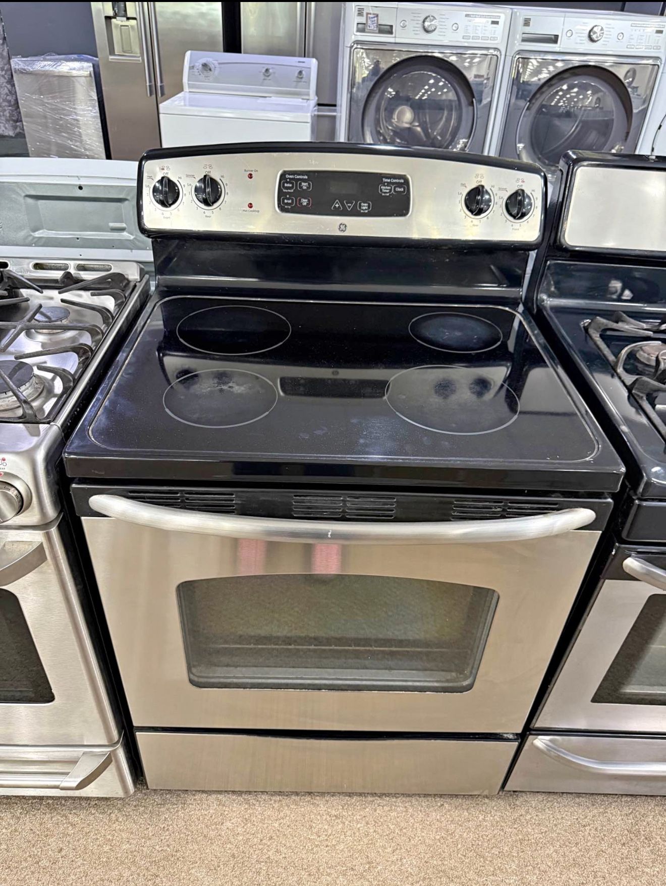🔥GE STAINLESS STEEL GLASS-TOP ELECTRIC STOVE🔥
