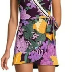 Lands end side tie mini swim dress size 6