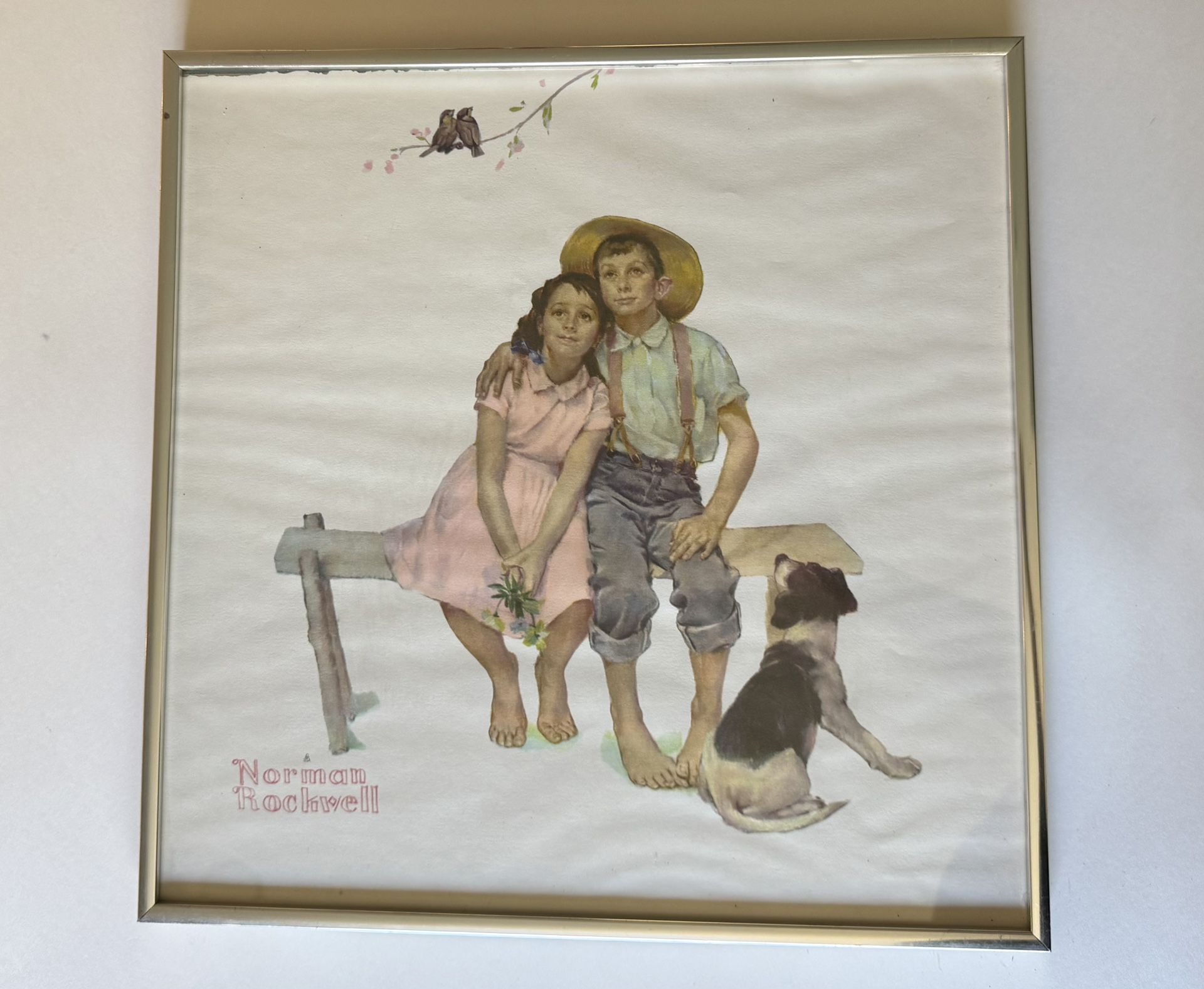 Norman Rockwell Print of Famous Painting Sweet Serenade or  known as Spring VNTG