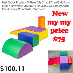 New Best Choice Products 5-Piece Kids Climb & Crawl Soft Foam Block Activity Play Structures for Child Development, Color Coordination, Motor Skills -