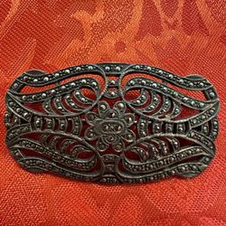 Sterling Silver Marcasite Pin