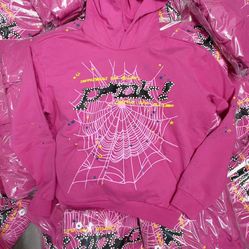 SP5DER HOODIE PINK BRAND BEW