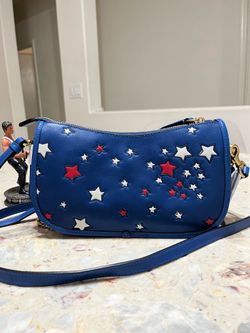 NWT Coach Waverly Bag With Americana Print CFK13 Deep Sky Multi 3 straps limited