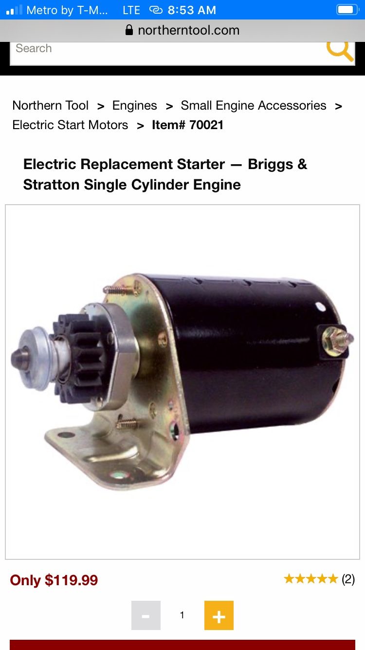 Starting motor Briggs and Stratton
