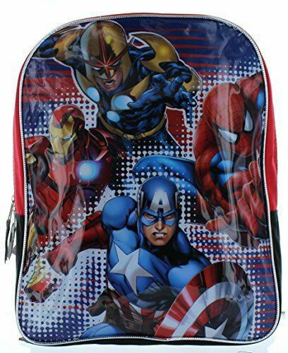 NEW Marvel Heroes 15" Backpack with Spiderman, Ironman, Captain America & Nova