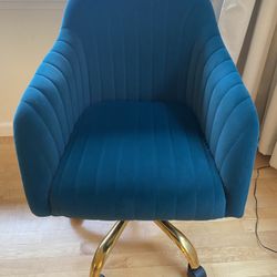 Velvet Teal Desk Chair