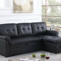 New! Reversible Sectional Sofa Sleeper With Storage Chaise