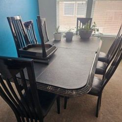 Dining Table Real Marble Table + Chairs 