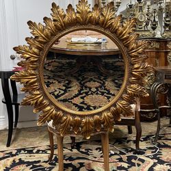 Gorgeous French Sunburst Giltwood Wall Mirror 1960’s🌷