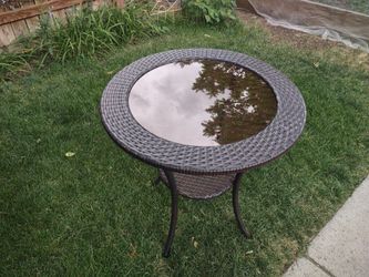Outside glass table