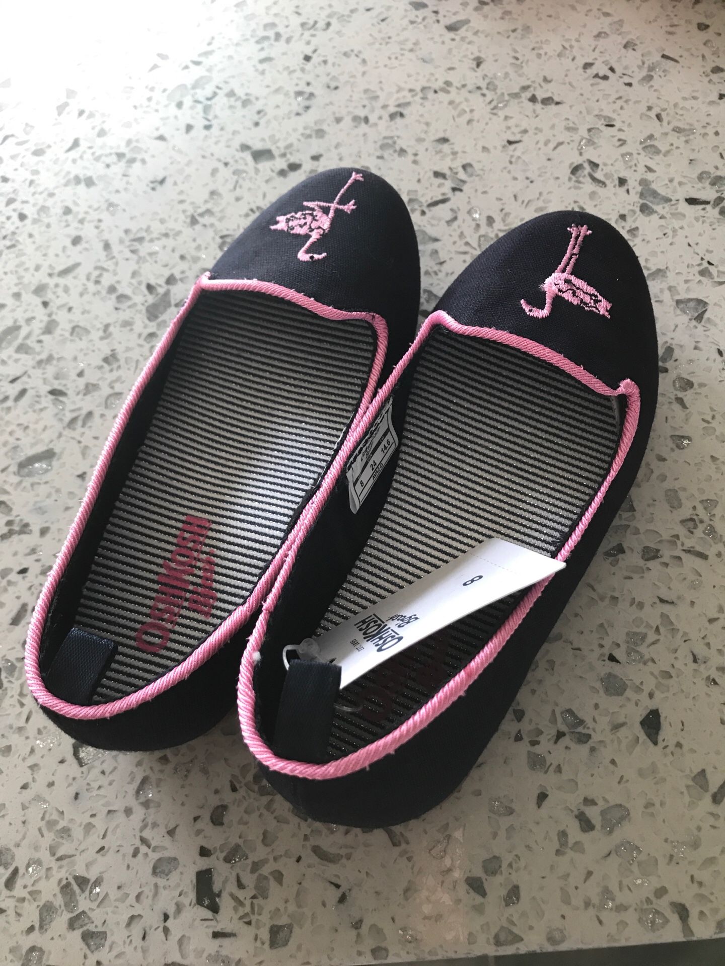 BRAND NEW OSHKOSH FLAMINGO FLATS GIRLS 7 8