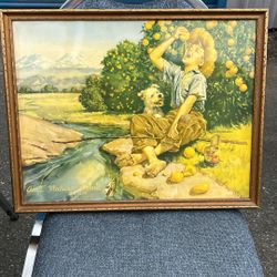Old Painting Boy With Oranges