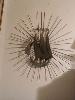 Vintage Mid Century Brutalist Beautiful Metal Ship