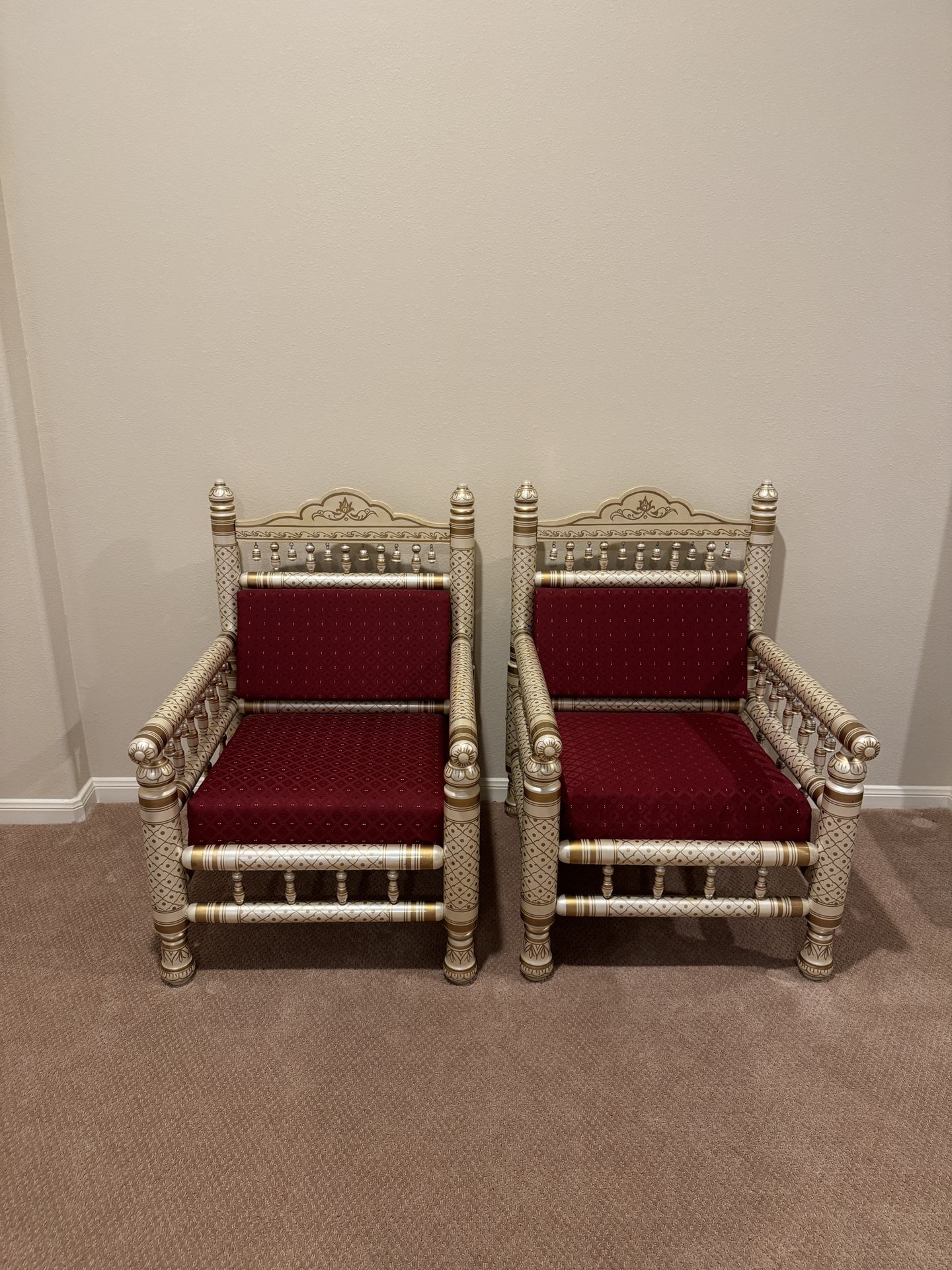 Indian Wedding Chairs With Cushions Excellent Condition
