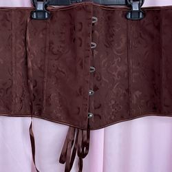 Beautiful Chocolate Brown Textured High Quality Corset Size 6XL