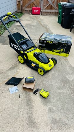 Ryobi 40 Volt Hp Brushless 20” Push Lawnmower With 6ah Battery And Charger