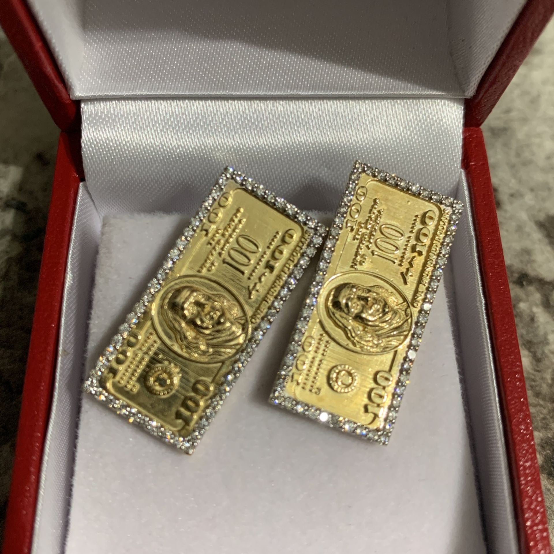 100 Dollar Bill Earrings. 1 Of A Kind