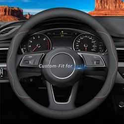 Steering Wheel Cover for Tesla , Premium Leather Car Steering Wheel Cover, Non-Slip
