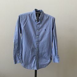 Ralph Lauren Blue Check Button Down Shirt - Men’s Size M Classic Fit