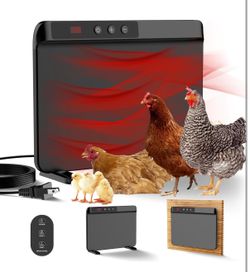 HOPOCO Smart Chicken Coop Heater with Efficient Thermostat, Compatible with Timers & Temp Controllers, 200W Safe Inside Radiant Flat Panel Warmer, Rem