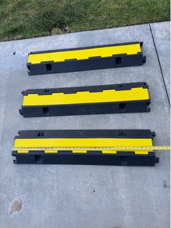 Cable Protectors- 3 piece Set connects. 40” long x3. Rubber Runners. New items