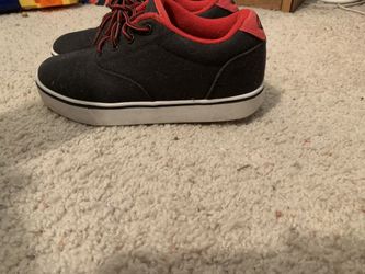 Boys size 4 red and black heeleys