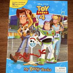 DISNEY PIXAR TOY STORY 4  “MY BUSY BOOKS”INCLUDES STORY BOOK,10 FIGURINES /PLAYMAT