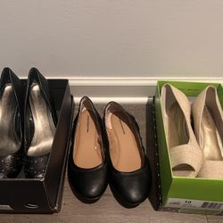 Flats, Heels, Wedge- W Size 10