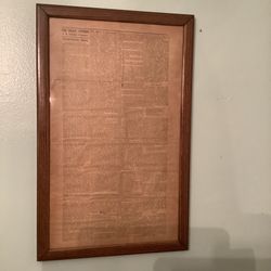 Antique Vicksburg, Miss.-The Daily Citizen Newspaper  Reprint on Wallpaper Framed - Civil War  